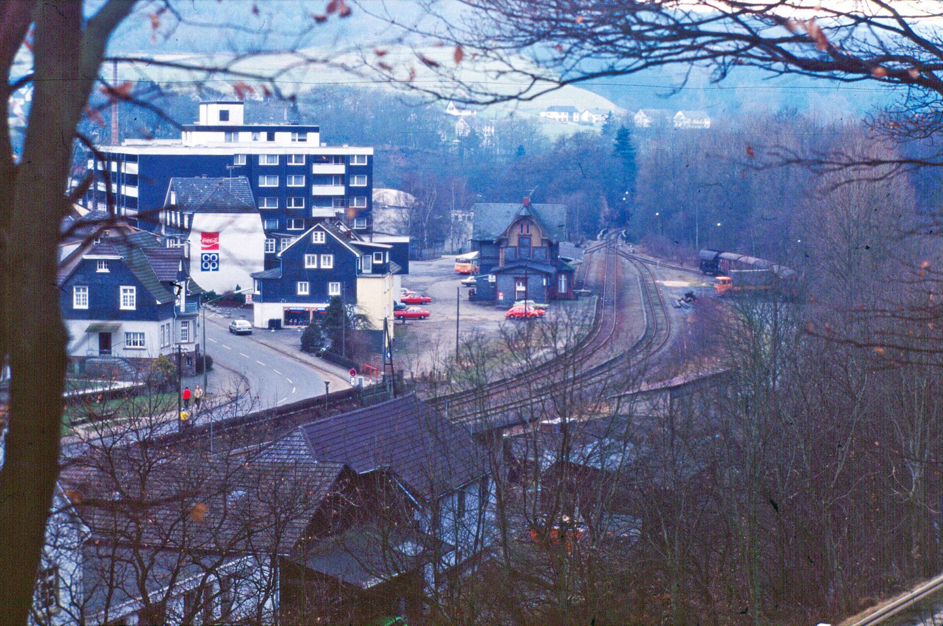 So zeigte sich das Bielsteiner Bahnhofsgelände Mitte der 1970er-Jahre.